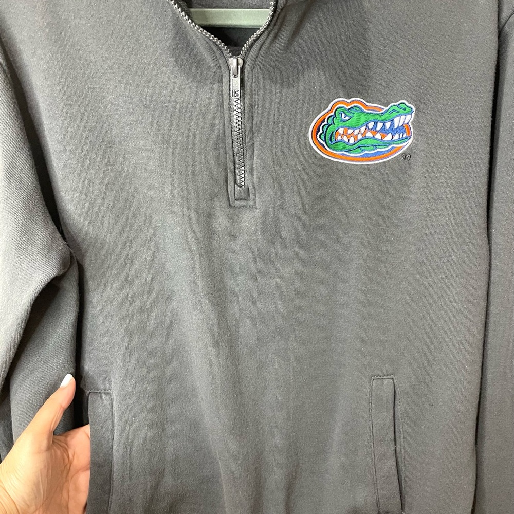 Gators University Of Florida Gray 1/4 Zip Sweatshirt SZ S EUC - Picture 5 of 8